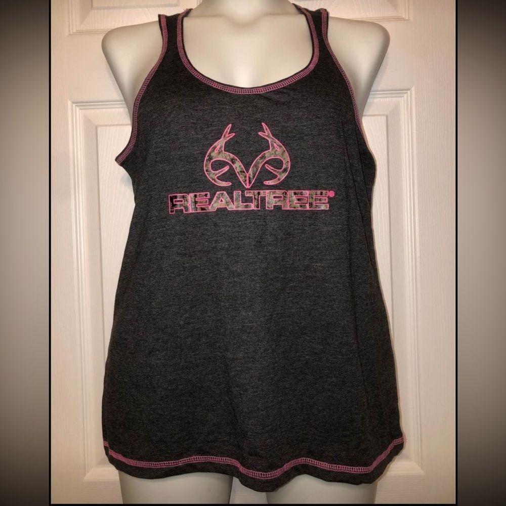 Realtree Size L Ladies Gray Racer Back Pajama Sleep Top NEW